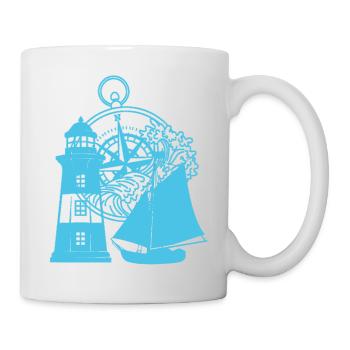 Boussole maritime Voilier Phare - Mug blanc - blanc - Droite
