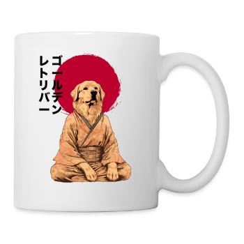 Golden Retriever Hund Zen Meditation Japan - Tasse - Weiß - Rechts