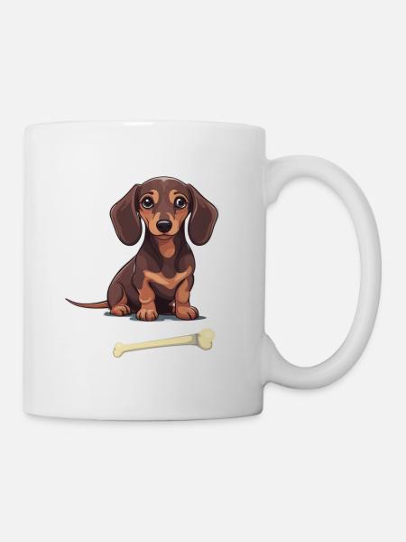 Dackel Hund Hunde Haustier Kinder Kind - Tasse - Weiß