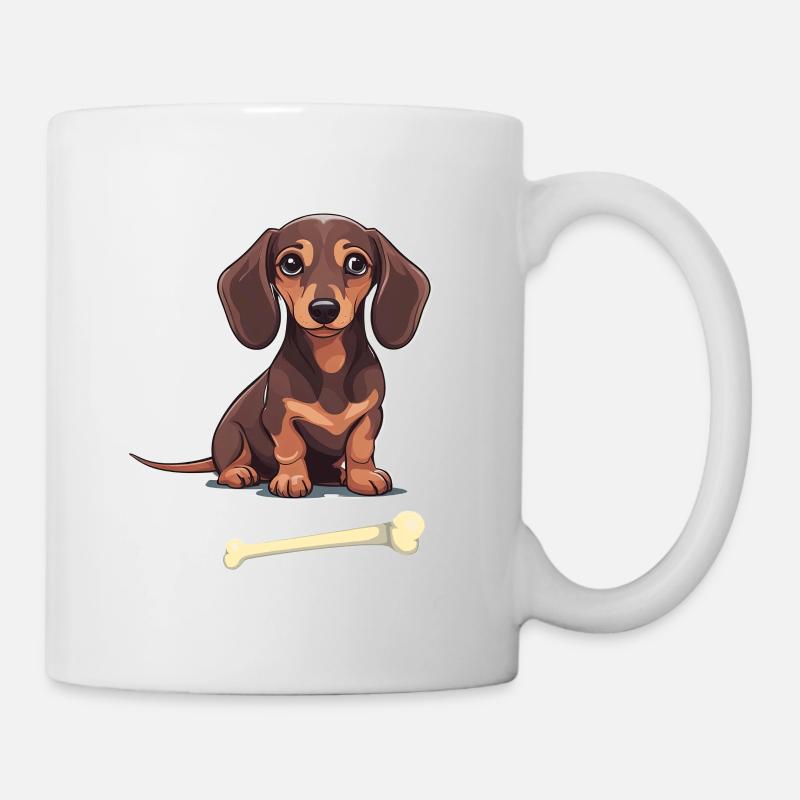 Dackel Hund Hunde Haustier Kinder Kind - Tasse - Weiß
