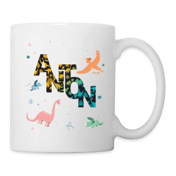 ANTON - Beau prénom de garçon avec dinosaure - Mug blanc - blanc - Droite