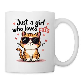 just a girl who loves cats, Cute cat shirt for kid - Mug - white - Right