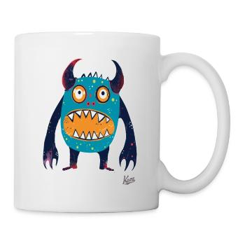 Lustiges, einfaches, fröhliches Monster - Tasse - Weiß - Rechts