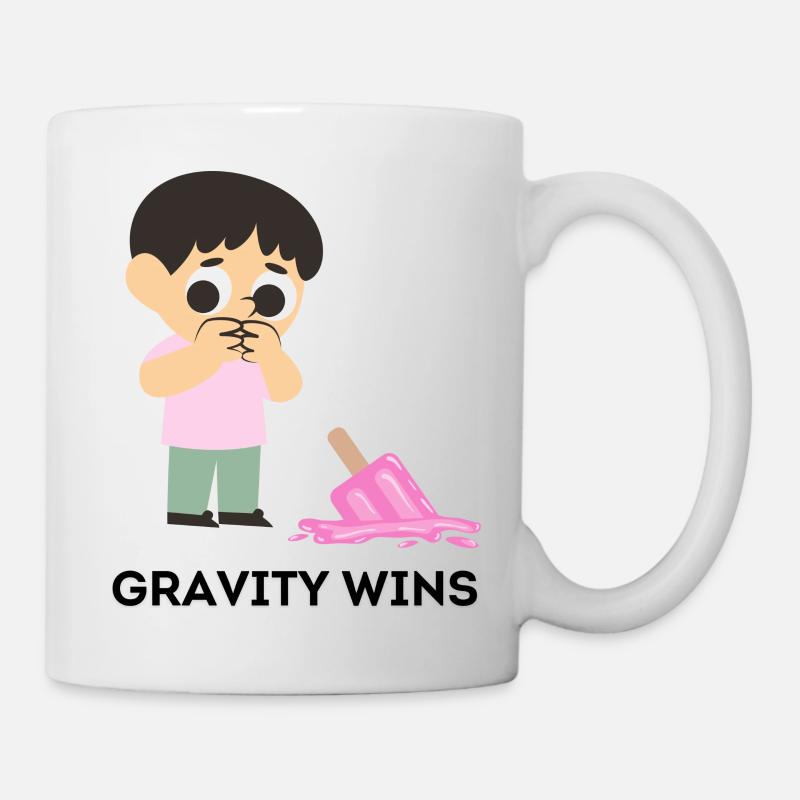 gravity wins - Tasse - Weiß