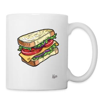 Délicieux grand sandwich aux légumes et au fromage - Mug blanc - blanc - Droite