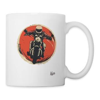 Motard rétro vintage old-school - Mug blanc - blanc - Droite