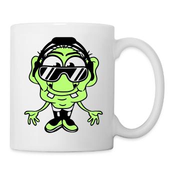 Cool DJ Leprechaun Green Gnome Grandpa Music Party Fun - Mug - white - Right
