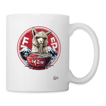 Himalayan llama drama while eating ramen - Mug - white - Right