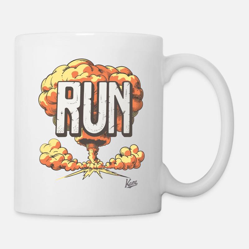 Boom nucléaire : fuir l’explosion, courir - Mug blanc - blanc