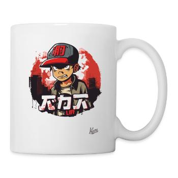 Angry little urban hip-hop boy - Mug - white - Right