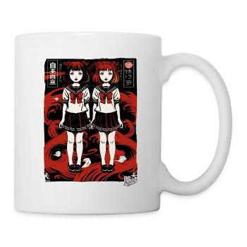 Japanische Cartoon Schulmädchen im Anime-Stil - Tasse - Weiß - Rechts