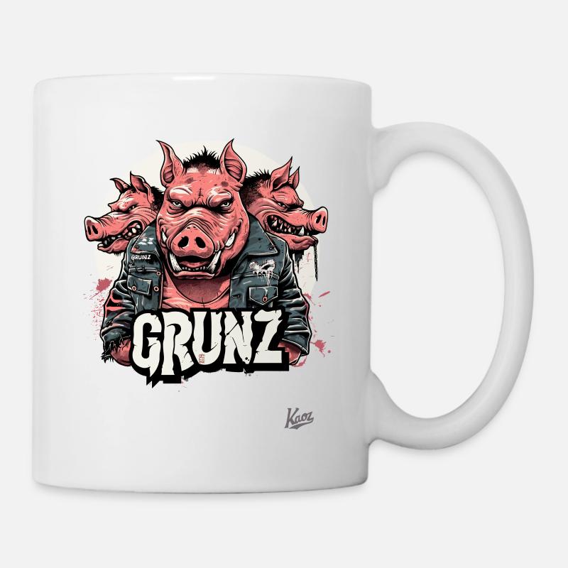 Le gang de rockeurs de cochons - Mug blanc - blanc