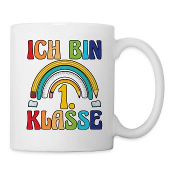 Erste Klasse Schulkind Schulbeginn Einschulung - Tasse - Weiß - Rechts