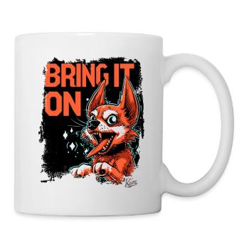 Crazy, funny little Pinscher: Bring it! - Mug - white - Right
