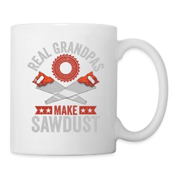 L’atelier de grand-père - Les vrais grands-pères fabriquent de la sciure de bois - Mug blanc - blanc - Droite
