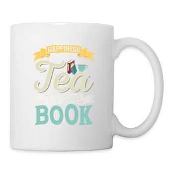 Happiness Is A Cup Of Tea & A Good Book Tea Drinke - Tasse - Weiß - Rechts