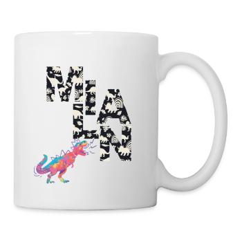 MILAN - Schöner Jungen Name mit Dinosaurier - Tasse - Weiß - Rechts