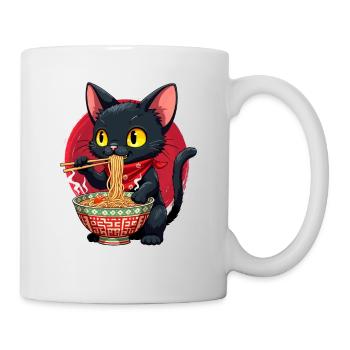 Cat, Ramen, Japanese Noodles, Funny Kawaii - Mug - white - Right