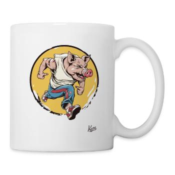 Cochon courant - Mug blanc - blanc - Droite