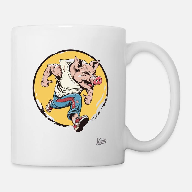 Laufendes Schwein - Tasse - Weiß