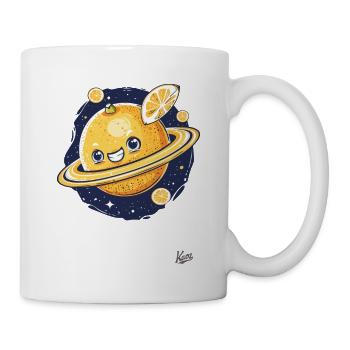 Orangen-Planet und Zitronen-Sterne – Universum der - Tasse - Weiß - Rechts