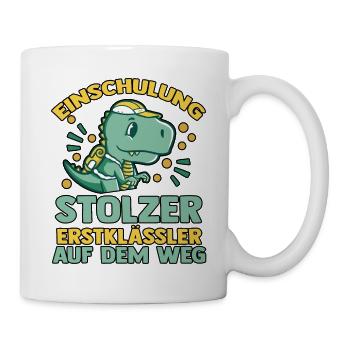Kindergarten Leaver Dino School Start School Child Enrollment - Mug - white - Right