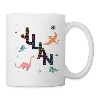 JULIAN - Schöner Jungen Name mit Dinosaurier - Tasse - Weiß - Rechts