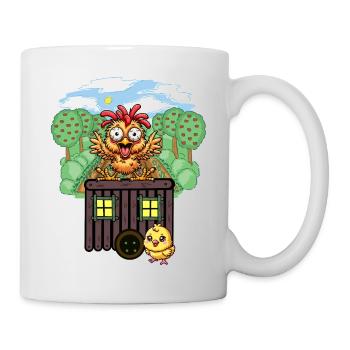 Hühner Huhn Bauwagen Garten Hühnerstall - Tasse - Weiß - Rechts