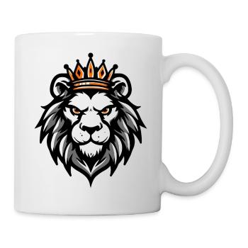 Löwe Kopf Krone - Tasse - Weiß - Rechts