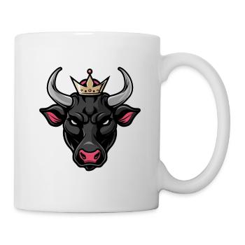 Taureau Portrait Animal Taureau Tête Couronne - Mug blanc - blanc - Droite