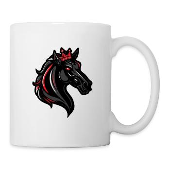 Pferd Kopf Krone - Tasse - Weiß - Rechts