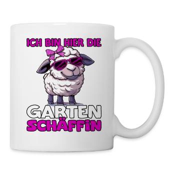 Ich bin hier die Garten Schäffin | Chefin Gärtner - Tasse - Weiß - Rechts