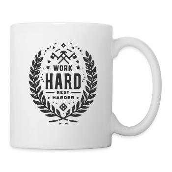 Hart arbeiten, härter ausruhen - Tasse - Weiß - Rechts