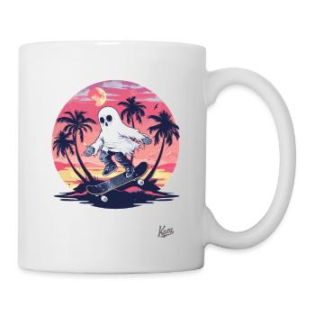 Skateboarding V ghosts - Mug - white - Right