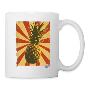 Propaganda-Stil Ananas - Tasse - Weiß - Rechts