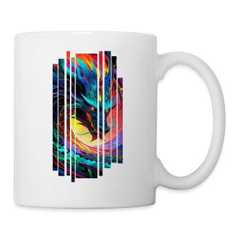 Bunter japanischer geometrischer Drache - Tasse - Weiß - Rechts