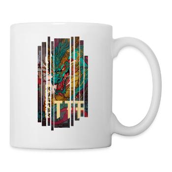 Geometrischer Drache Japan Kanji - Tasse - Weiß - Rechts