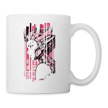 Woman cyberpunk pink Geometric japan - Mug - white - Right