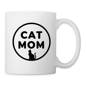 KATZENMAMA (DUNKLES TEXTDESIGN) - Tasse - Weiß - Rechts