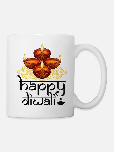 Happy Diwali - Tasse - Weiß