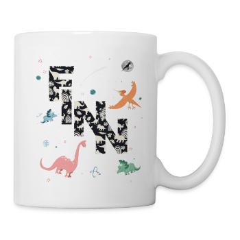 FINN - Schöner Jungen Name mit Dinosaurier - Tasse - Weiß - Rechts