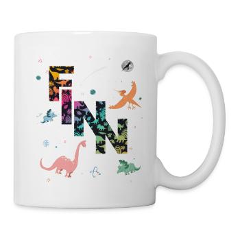 FINN - Schöner Jungen Name mit Dinosaurier - Tasse - Weiß - Rechts