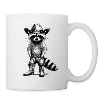 Raton laveur, Cow-boy, Western, Pays - Mug blanc - blanc - Droite