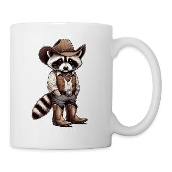 Raton laveur, Cow-boy, Western, Pays - Mug blanc - blanc - Droite