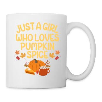 just a girl who loves pumpkin spice, adorable fall - Mug - white - Right