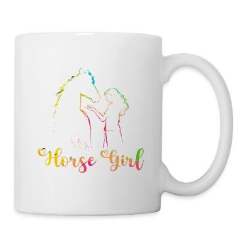 Cheval Fille Équitation Femme Cheval - Mug blanc - blanc - Droite