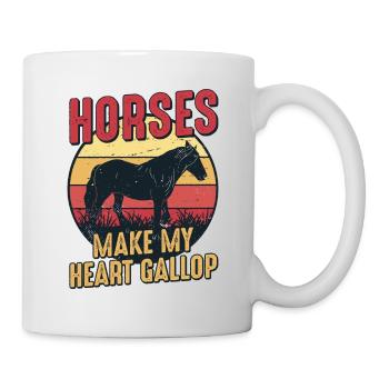 Les chevaux font galoper mon cœur Fille d’équitation - Mug blanc - blanc - Droite