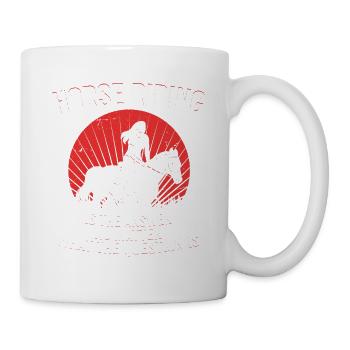 Horse Riding Is The Answer Riding Girl Horseback - Mug - white - Right