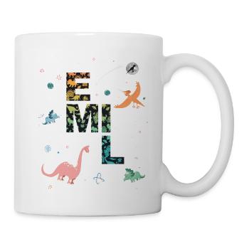 EMIL - Beautiful boy name with dinosaur - Mug - white - Right