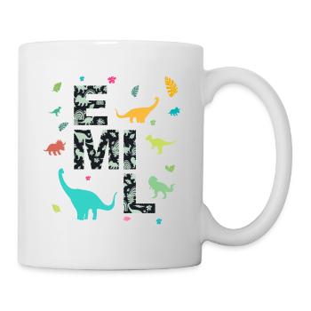 EMIL - Beautiful boy name with dinosaur - Mug - white - Right